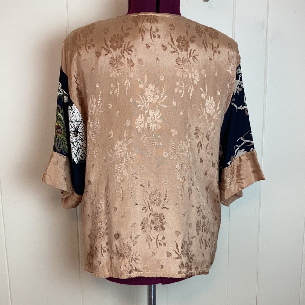 Vintage 80s 90s Short Kimono Cover Up Cardigan - Picture 4 of 6